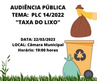 Audiência Pública acontece na próxima quarta-feira (22).