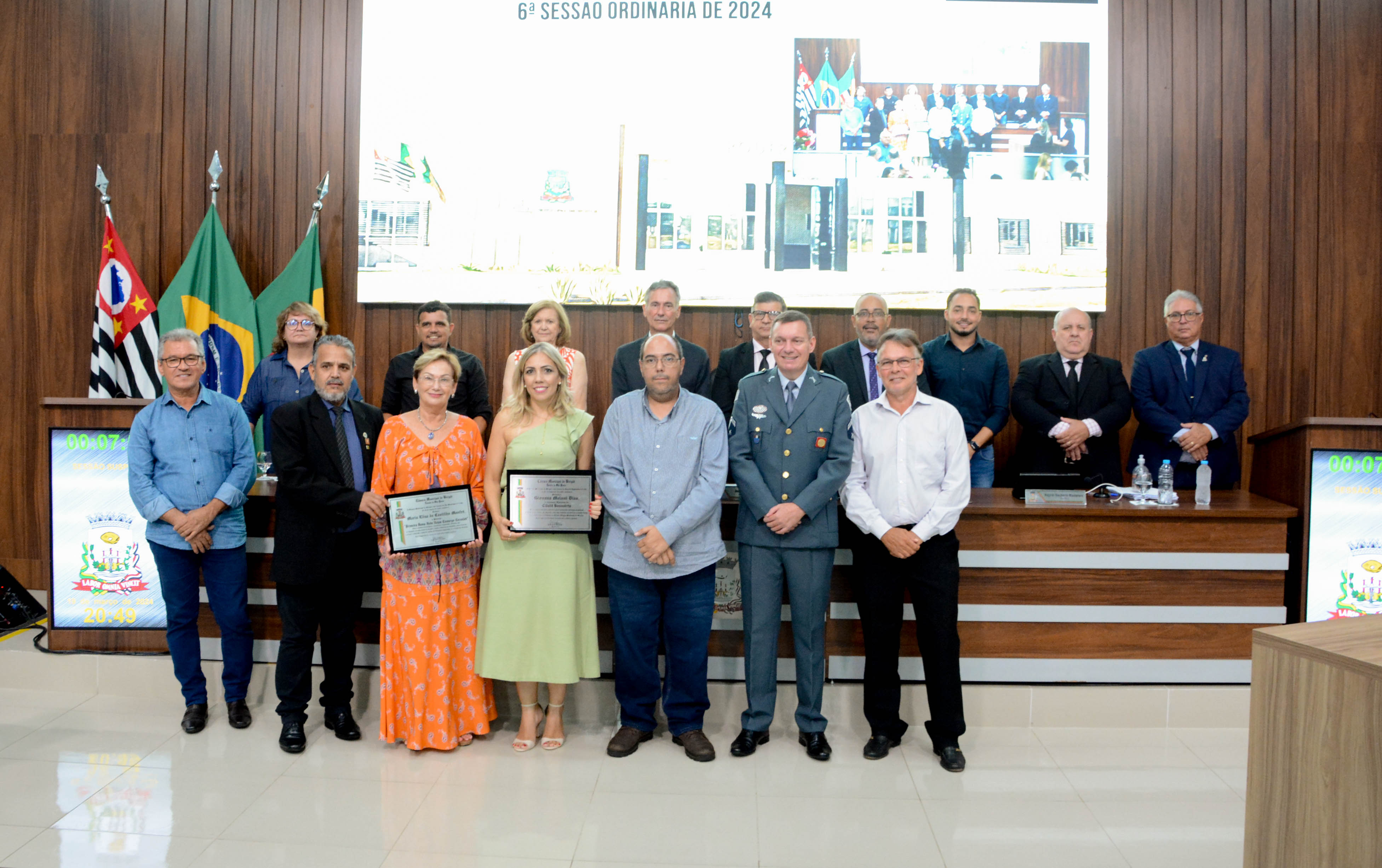 Giovana Meloni Dias e Maria Eliza de Castilho Manfré recebem homenagem da Câmara Municipal